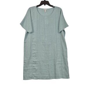 Eileen Fisher Women's Dress Size XS Linen  Mint Green Dolman Sleeve (59)